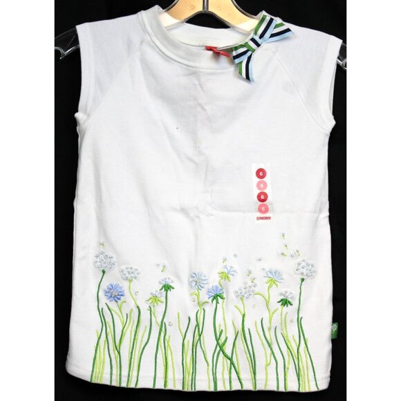 NWT 2004 Gymboree Dandelion Wishes Shirt Flower Hem Early Spring Bow sz 6 - Picture 1 of 7
